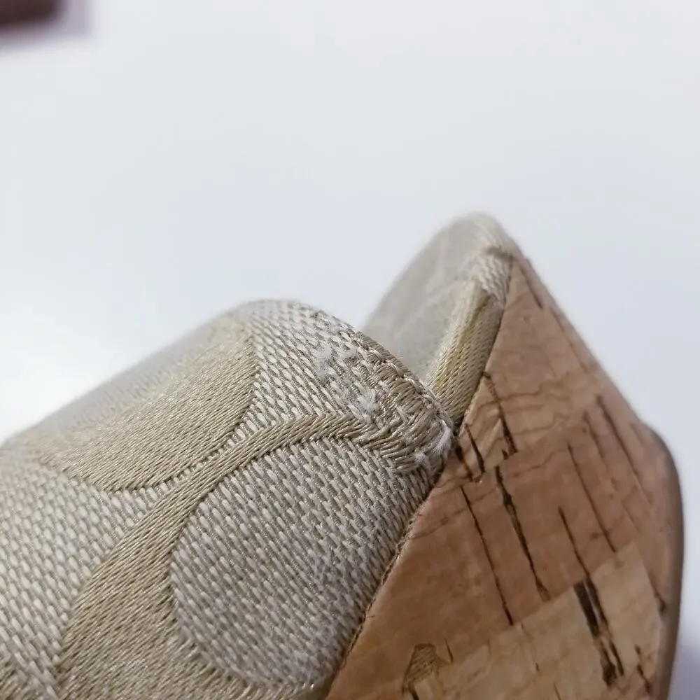 Coach Ivory Metallic Cork Wedge Sandals - Picture 6 of 13